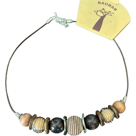 Baobab by Chameleon Creations African Chunky Wood Necklace - Picture 1 of 4